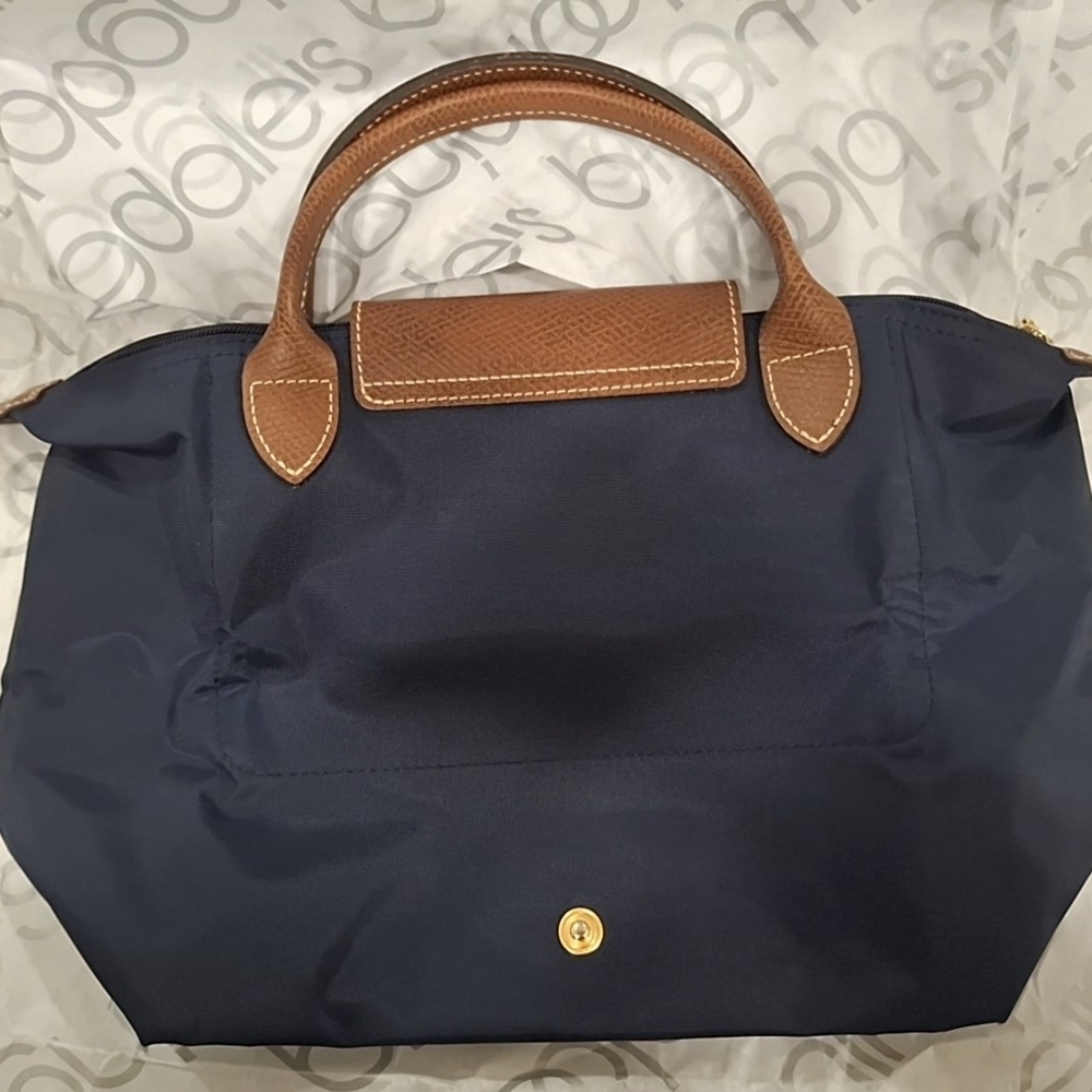 Authentic Longchamp Le Pliage Navy Small Top Handle Bag - Picture 5 of 17